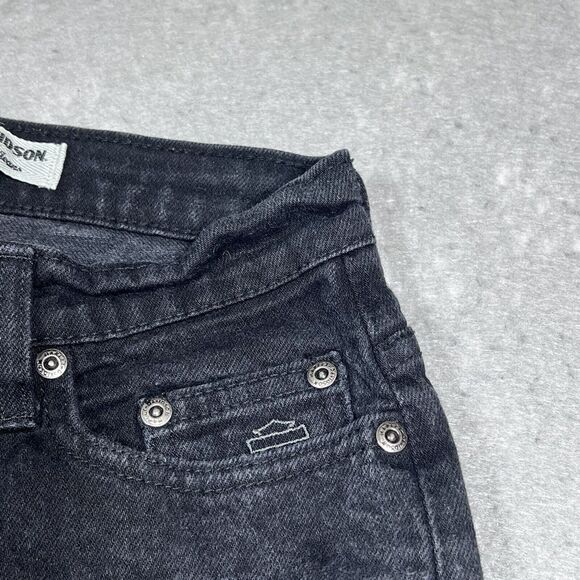 Harley Davidson Jeans Womens Size 4P Black Straight Leg Dark Wash Denim - Picture 3 of 13